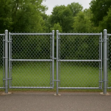 Residential Chain Link Double Drive Gate