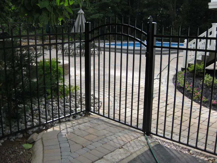 A-1 Traditional Straight Picket 3-Rail Pool Gate view 1