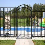 Round Top - H x W (Standard) Picket Gate - Gloss view 1